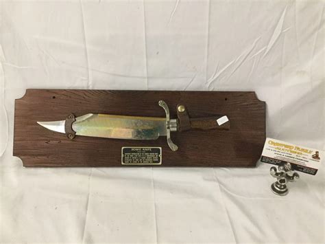 Mounted Bowie Knife Plaque Of Authentic Proxibid