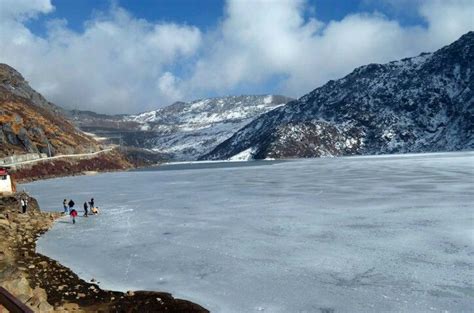 Changu lake ( tsongmo lake) A frazen playground in winter , Sikkim ...