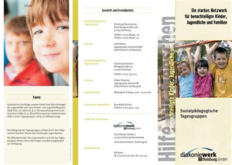 Flyer SozialpÃdagogische Tagesgruppen Diakoniewerk Duisburg