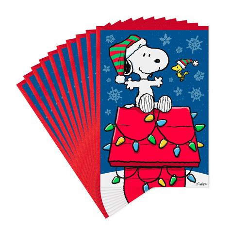 Peanuts® Snoopy And Woodstock Christmas Cards Pack Of 10 Boxed Cards