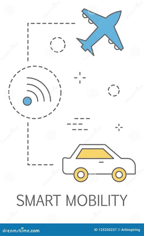 Smart Mobility As A Part Of City Of Future Concept Stock Vector