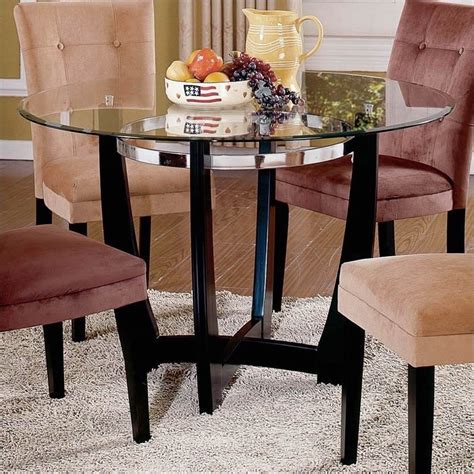 Matinee 48 Inch Round Glass Dining Table In Dark Cherry Finish Mt200x