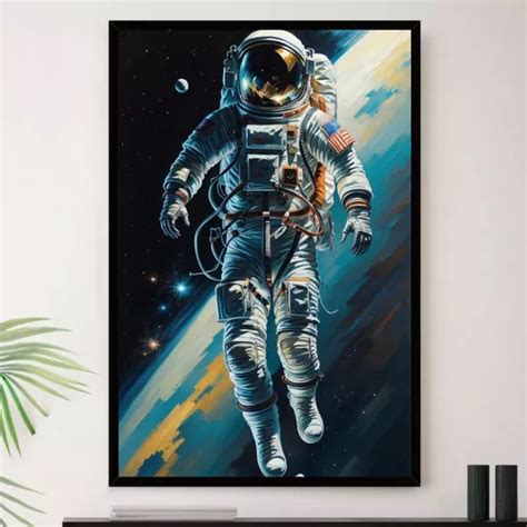 Quadro Astronauta Espaço Sistema Solar Decorativo A3 35x45cm MercadoLivre