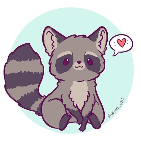 Cute Raccoon Drawing