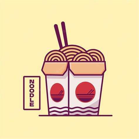 Premium Vector Japanese Ramen Noodle Cup Box Cartoon Vector