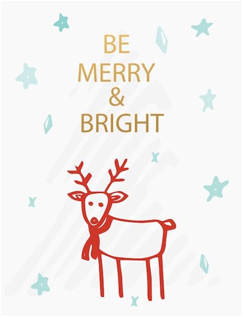 Premium Vector Christmas Card With An Inscription Be Merry And Bright