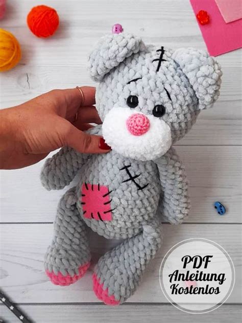 Grauer Pl Sch B R Pdf Amigurumi Anleitung Kostenlos Crochet Bear