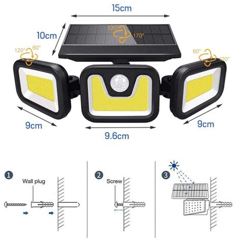 Lampa Solara 100 LED COB Cu Senzor De Miscare Si Lumina JY 1725B