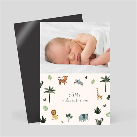 Magnet Faire Part Naissance Petite Jungle Popcarte