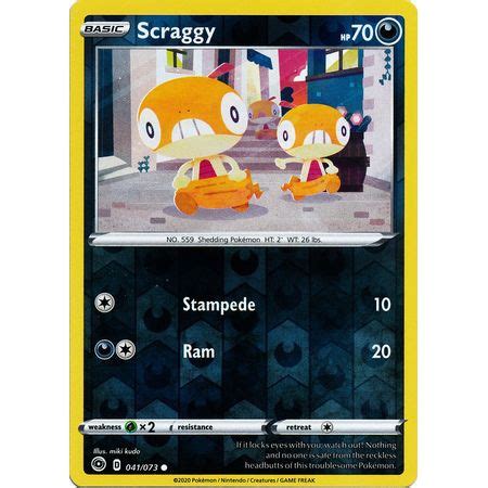 Scraggy Reverse Holo Common Champion S Path Pokemon