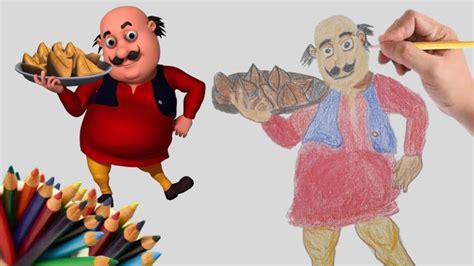 How To Drawing Motu From Motu Patlu Cartoon Motu Patlu Drawing Easy