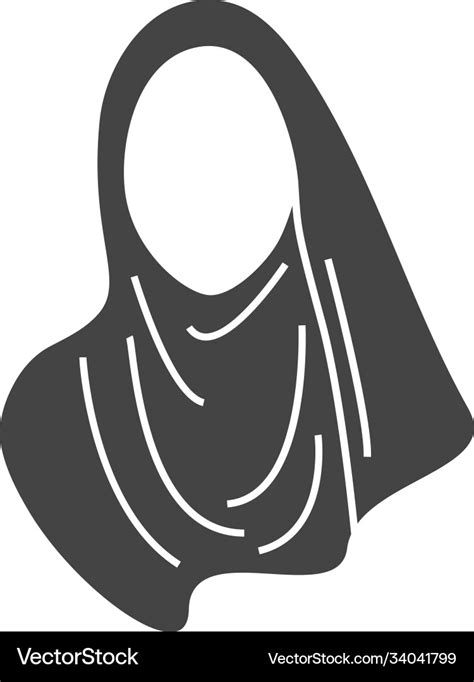 Hijab Icon Graphic Design Isolated Royalty Free Vector Image