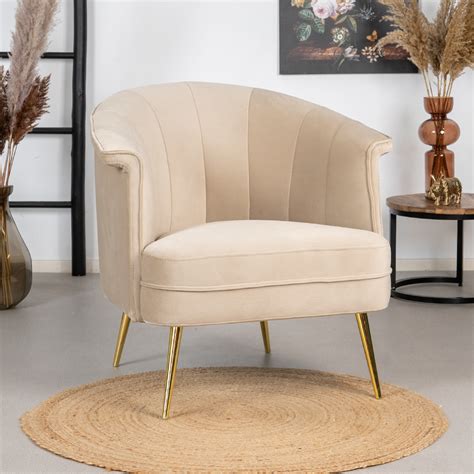 Samt Sessel Amy Modern Beige Kauf Auf Rechnung