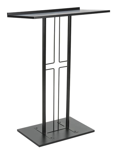 Black Cross Pulpit Steel Church Furniture