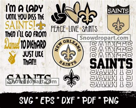 New Orleans Saints Svg Bundle New Orleans Saints Svg Snowdrop Art