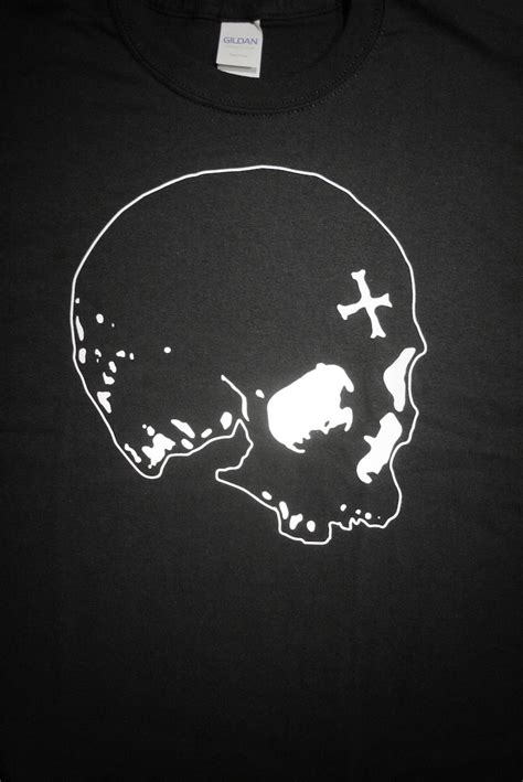 Black Skull T Shirt Etsy