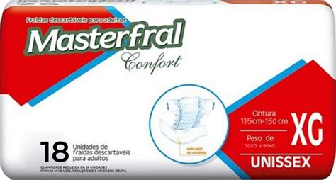 GBB FRALDAS FRALDA MASTERFRAL CONFORT ECONÔMICA XG 18 UN GERIÁTRICA