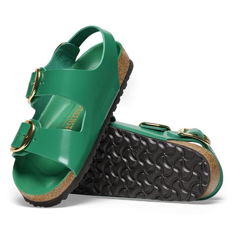 Milano Big Buckle Natural Leather Patent High Shine Digital Green Birkenstock