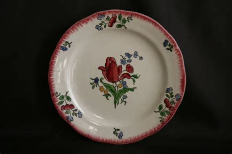 Assiette Ancienne En Fa Ence De Gien D Cor Floral Mod Le Lorraine