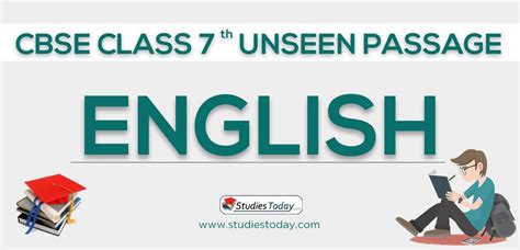 Unseen Passage For Class 7 English Solved