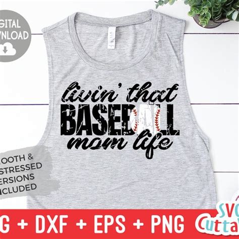 Livin That Baseball Mom Life Svg Baseball Mom Svg Etsy