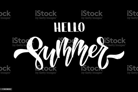 Hello Summer Lettering Stock Illustration Download Image Now Banner