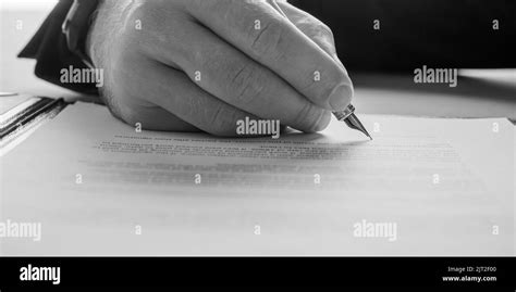 Signing Document Black And White Stock Photos And Images Alamy