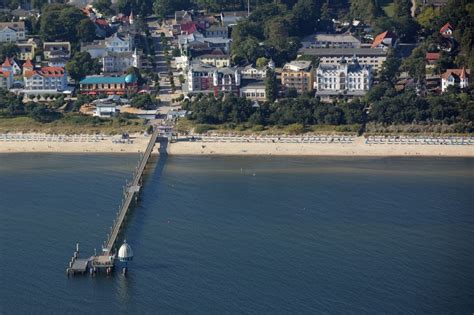 Zinnowitz aus der Vogelperspektive Seebrücke Zinnowitz mit Tauchgondel