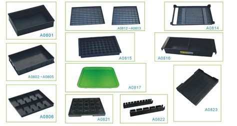 A0812 80 Grids Esd Conductive Plastic Tray Shenzhen Maxsharer