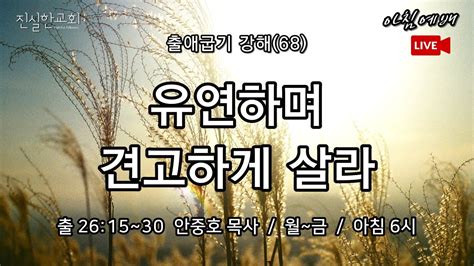 성막 벽 유연하며 견고하게 살라 모세 하나님의 뜻 출애굽기 강해 68 26 15~37 진실한교회 아침예배 안중호 목사 20230726 수 Youtube