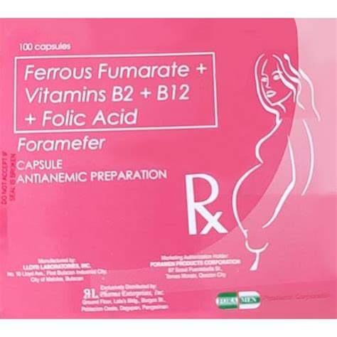 Foramefer Ferrous Fumarate Folic Acid Riboflavin Cyanocobalamin