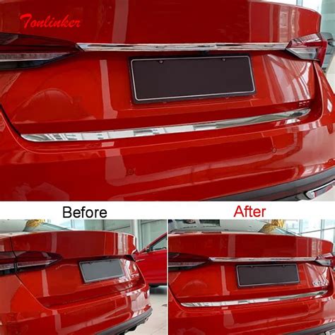 Tonlinker Exterior Rear Door Edge Cover Stickers For Skoda Octavia