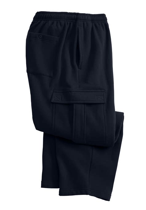 Kingsize Mens Big And Tall Fleece Cargo Sweatpants