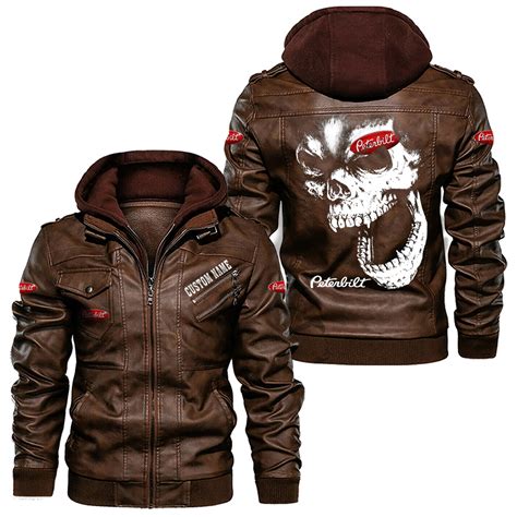 Peterbilt Leather Jackets Black And Brown Vintage Style Customize