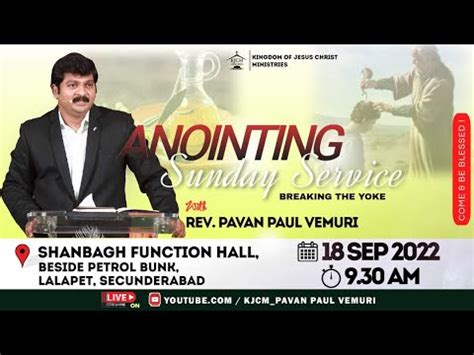 Kjcm Sunday Service Th September Rev Pavan Paul Vemuri Youtube