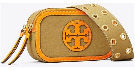 Tory Burch Mini Miller Canvas Crossbody Bag In Metallic Lyst