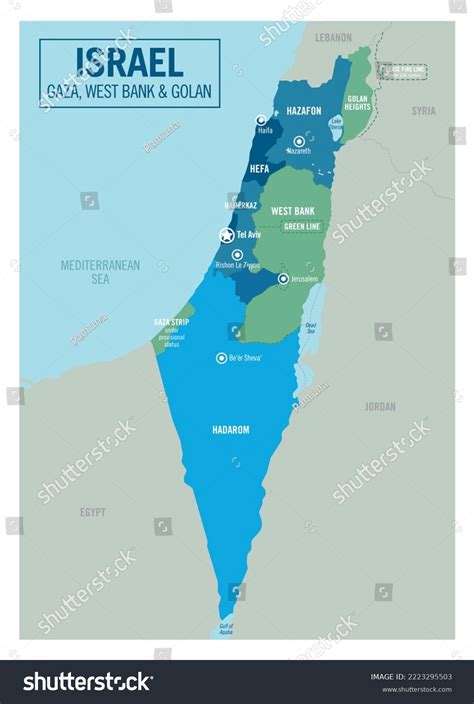 Israel country political map, including Golan - Royalty Free Stock ...