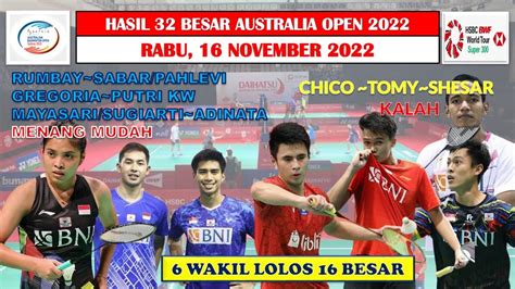 Hasil Lengkap Australia Open Hari Ini Day R Gregoria Sabar