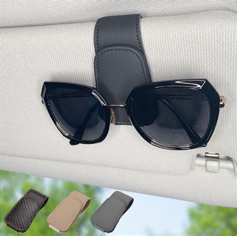 Magnetic Leather Sunglass Holder For Car Sunglasses Clip For Car Visor