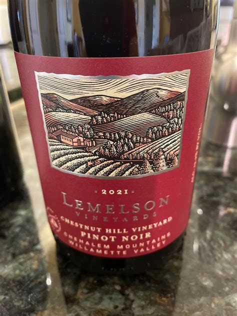 2021 Lemelson Vineyards Pinot Noir Chestnut Hill Usa Oregon