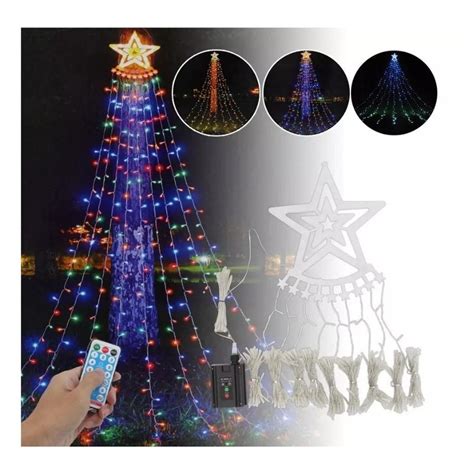 Ripley Luz Cortina Solar Arbol De Navidad Estrella Guirnalda Luces