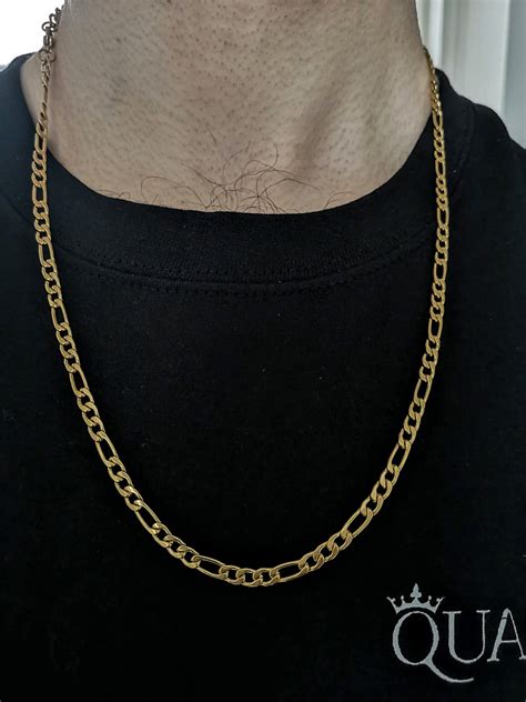 4mm 18k Gold Figaro Chain Figaro Style Chain Stainless Steel Etsy