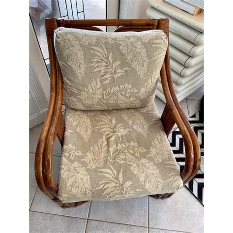 Vintage Midcentury Modern Bamboo Rattan Lane Venture Style Lounge Chair