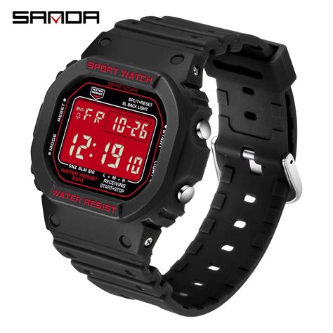 Sanda Reloj De Pulsera Deportivo Para Hombre Cron Grafo Digital