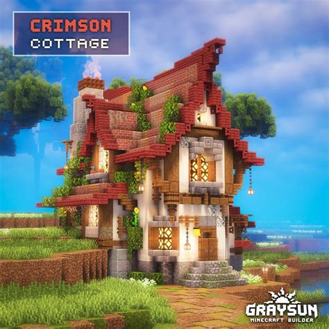 An Image Of A House Made Out Of Lego Bricks With The Words Crimson Cottage On It