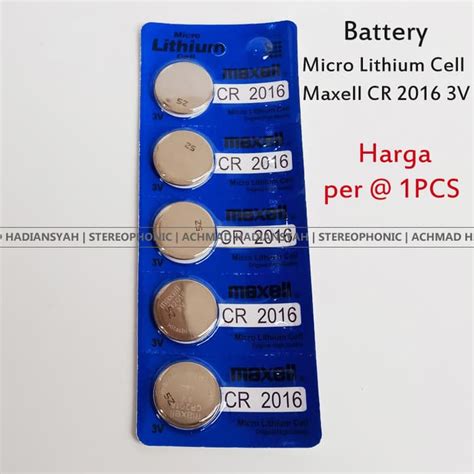 Jual Baterai Kancing Lithium Cell Maxell Original CR2016 Battery Batre