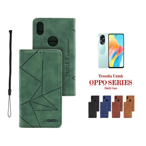 Jual Case Oppo A98 A78 A58 A38 A18 5g 4g Flip Casing Kulit