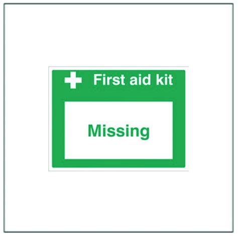 Standard Rigid Adhesive Signs First Aid Kit Missing Signs Display