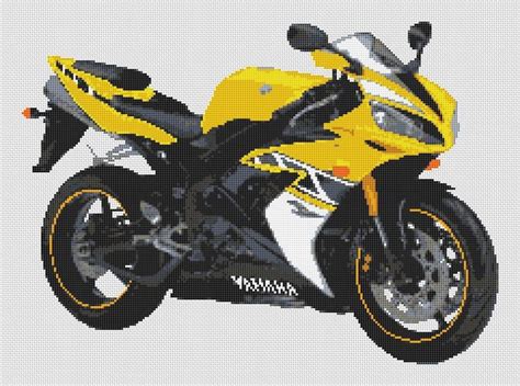 Yamaha R Kenny Roberts Motorcycle Cross Stitch Kit And Chart