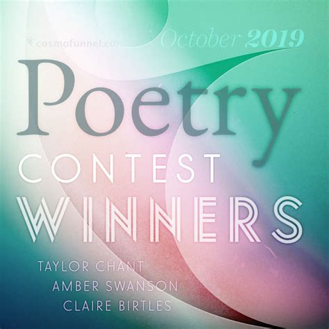 October 2019 Poetry Contest Winners